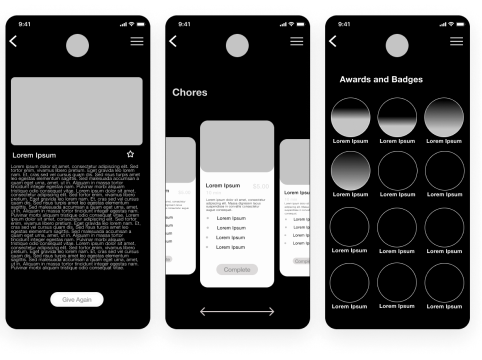 lo-fi wireframes