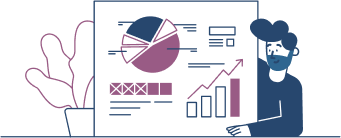 illustration: graph & man